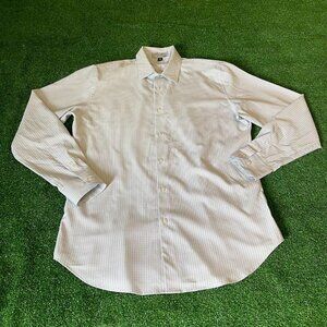 Doc & Amelia by Cintas Long Sleeve Button Down Blue Grey Plaid Shirt Size M